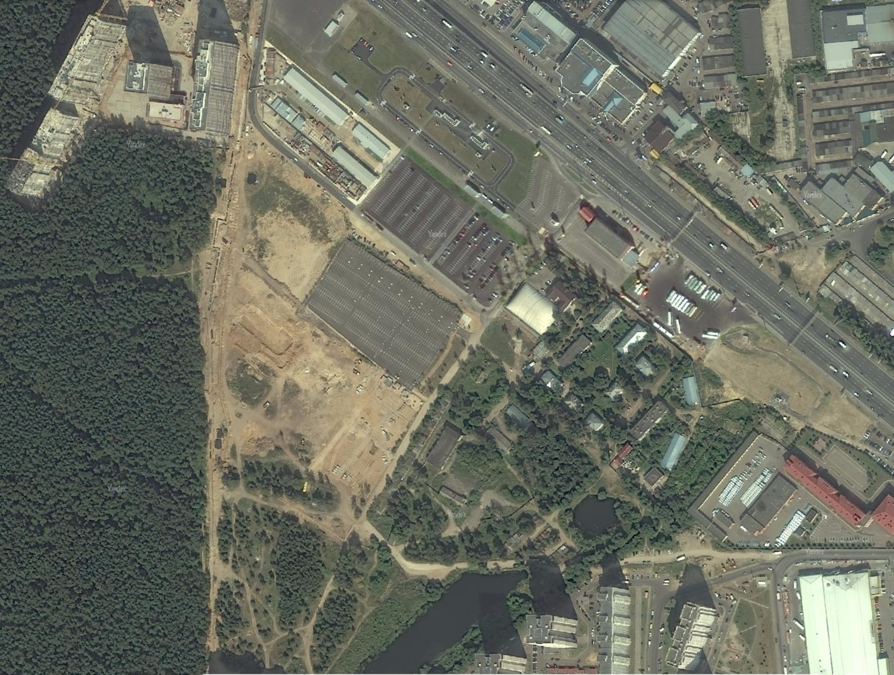 Вид со спутника до застройки ЖК "Оранж Парк"