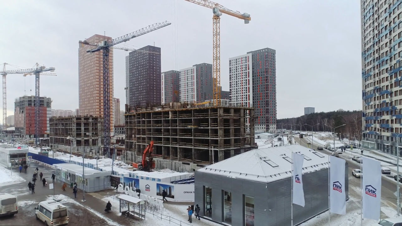 Видео строительства ЖК Оранж Парк от 13.02.2020